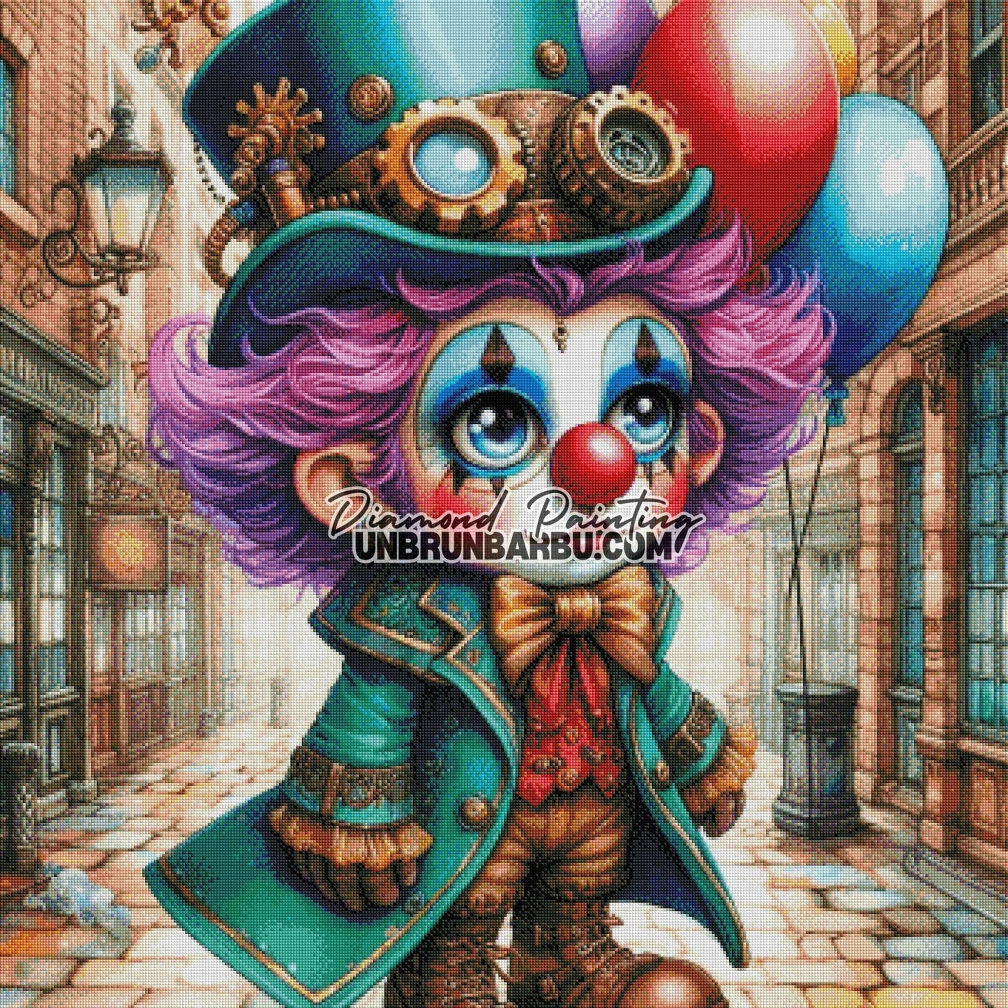 Clown Mécanique (90cm x 90cm) - UnBrunBarbu