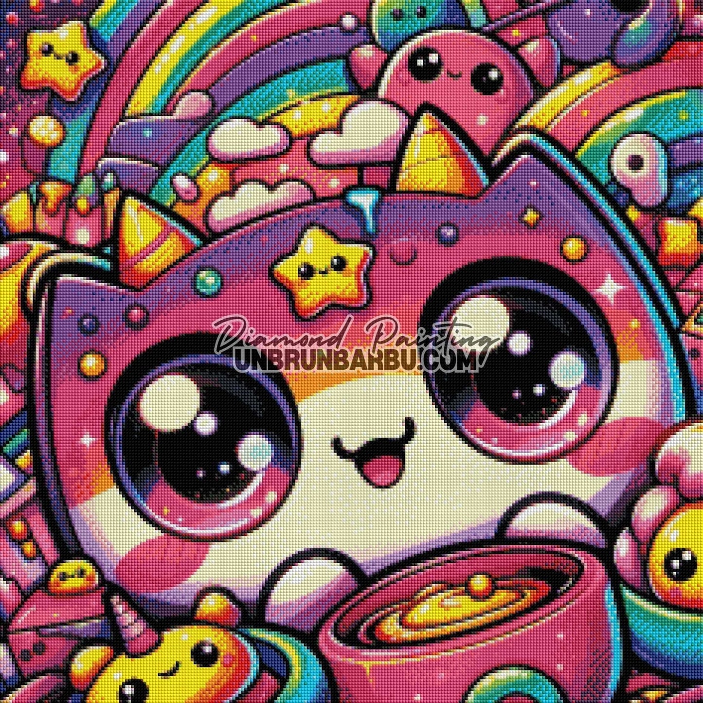 Créature Arc - en - Ciel (60cm x 60cm) - UnBrunBarbu