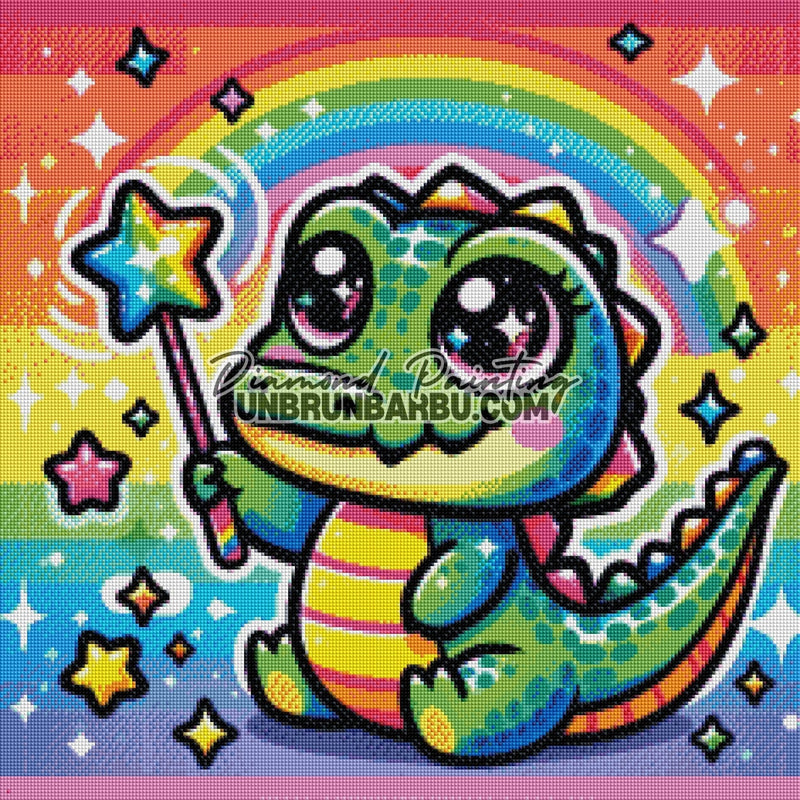Crocodile de l’Arc - en - Ciel (60cm x 60cm) - UnBrunBarbu