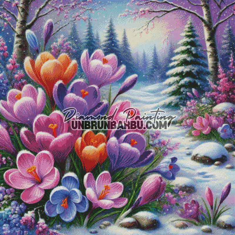 Crocus du Premier Dégel (90cm x 90cm) - UnBrunBarbu