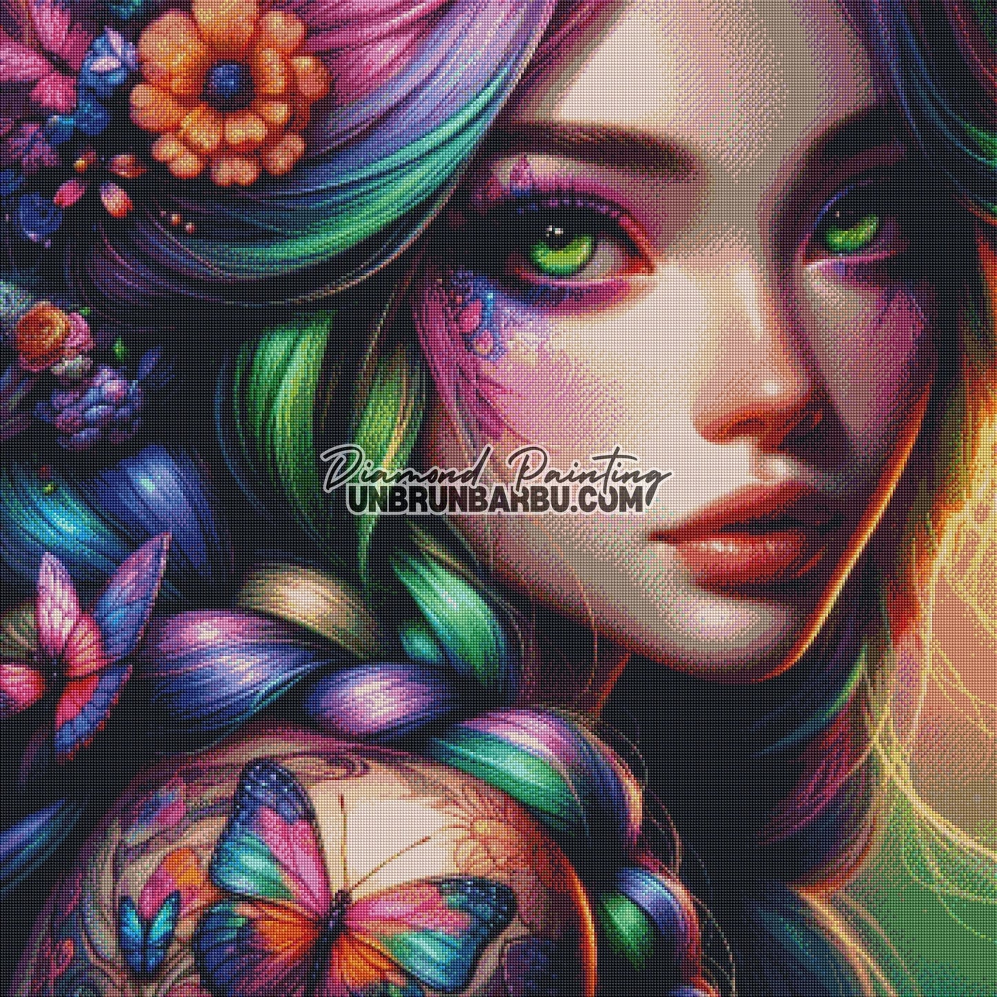 Déesse des forêts (90cm x 90cm) - UnBrunBarbu