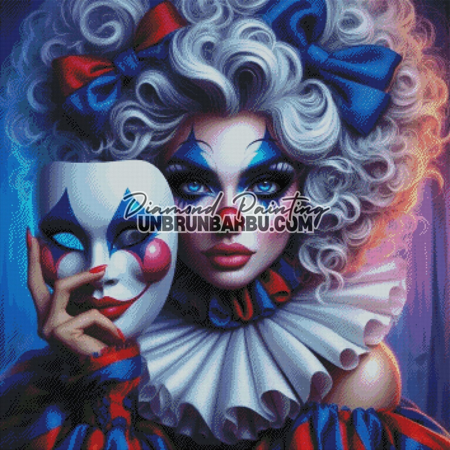 Derrière le Masque (90cm x 90cm) - UnBrunBarbu