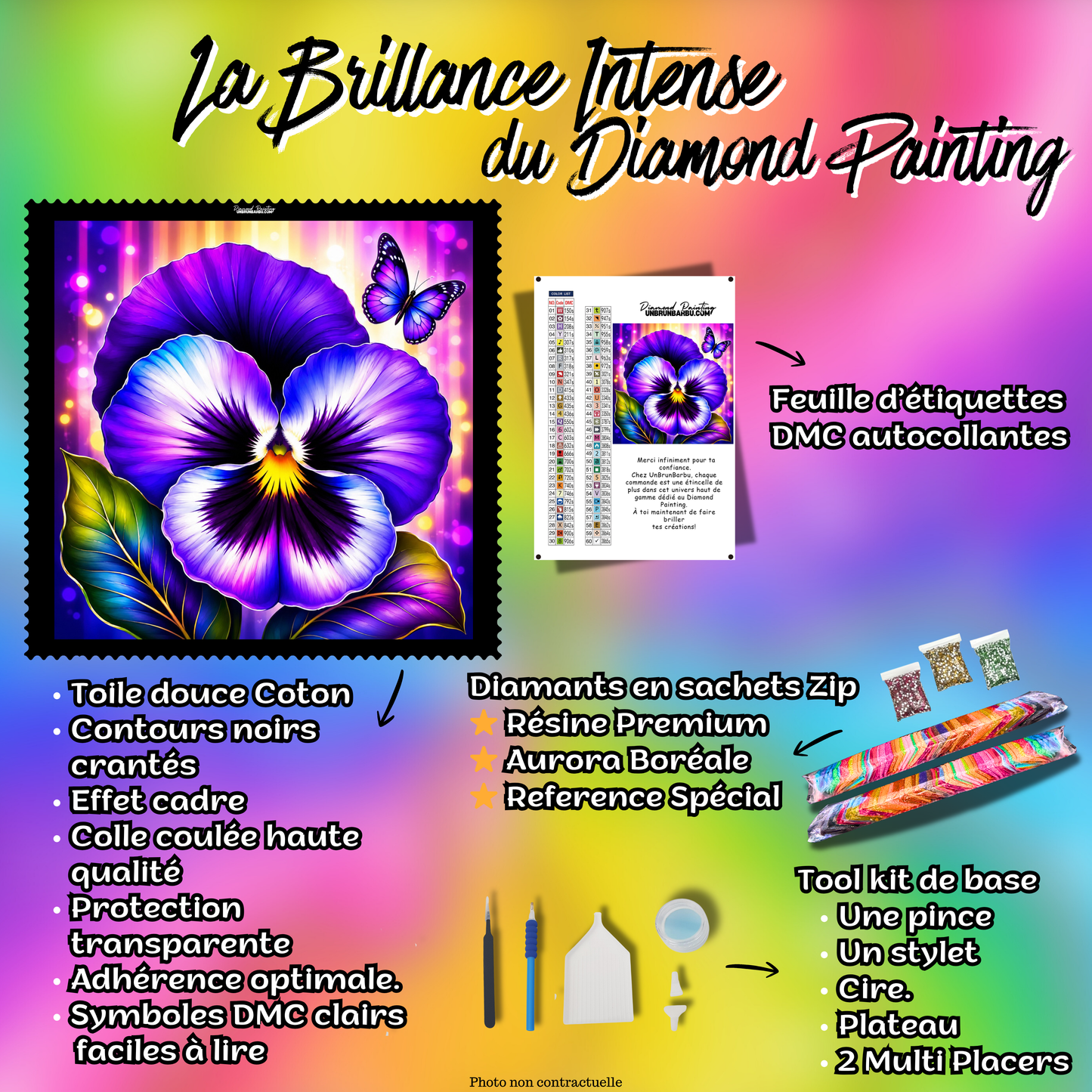 diamond painting ame de la pensee 70x70 cm kit complet