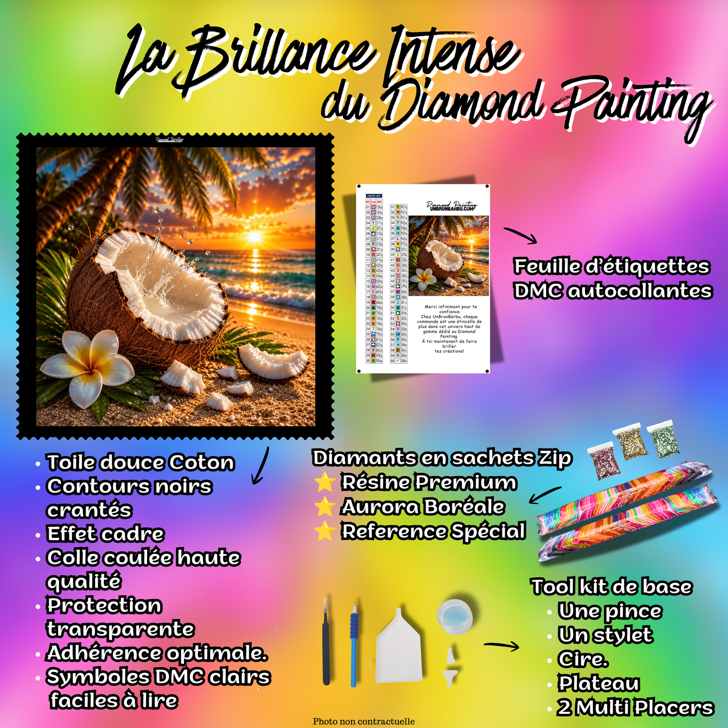 diamond painting coco sunset 80x80 kit complet