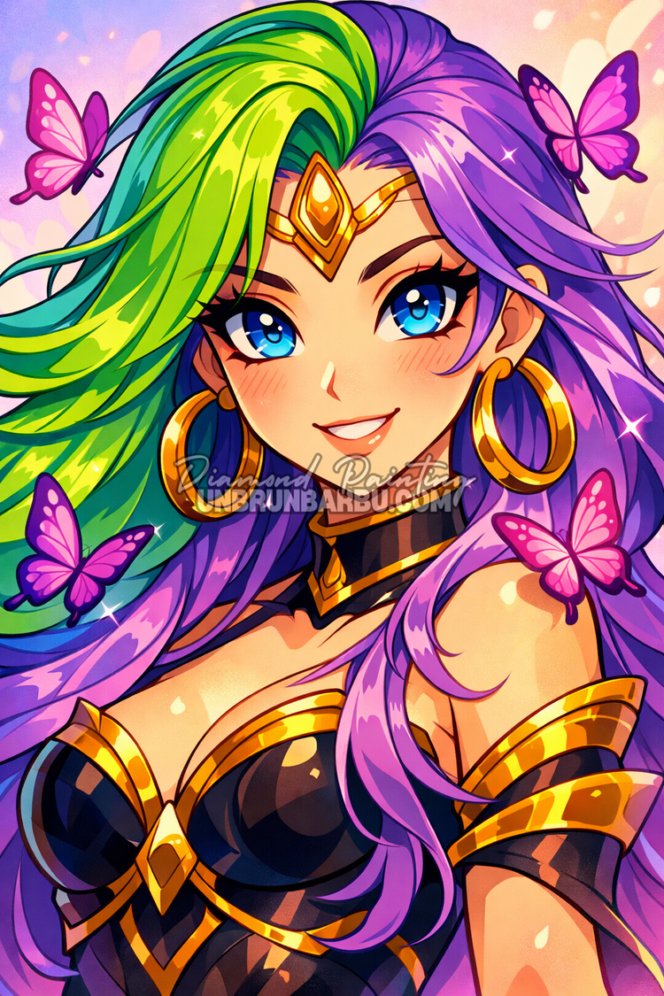 illustration diamond painting deesse manga multicolore