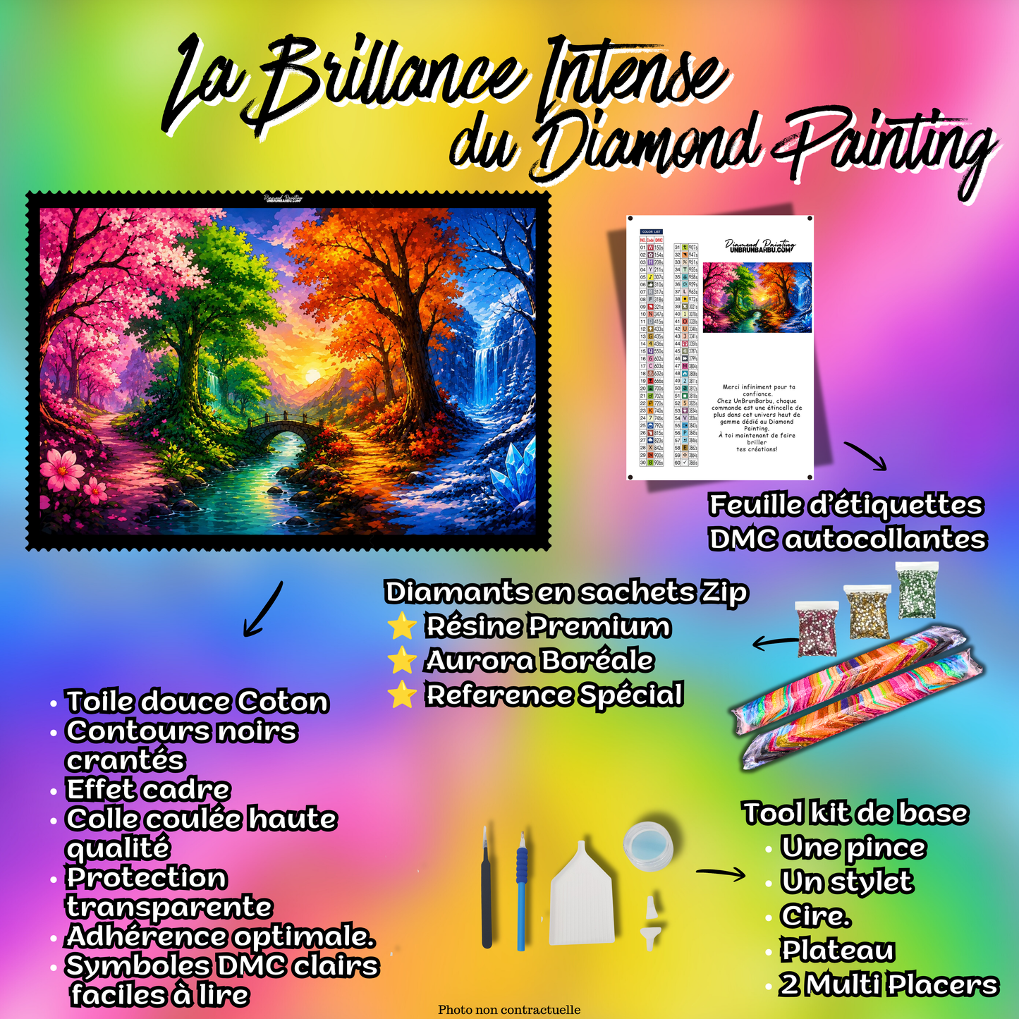diamond painting foret des quatre saisons 120x70 kit complet