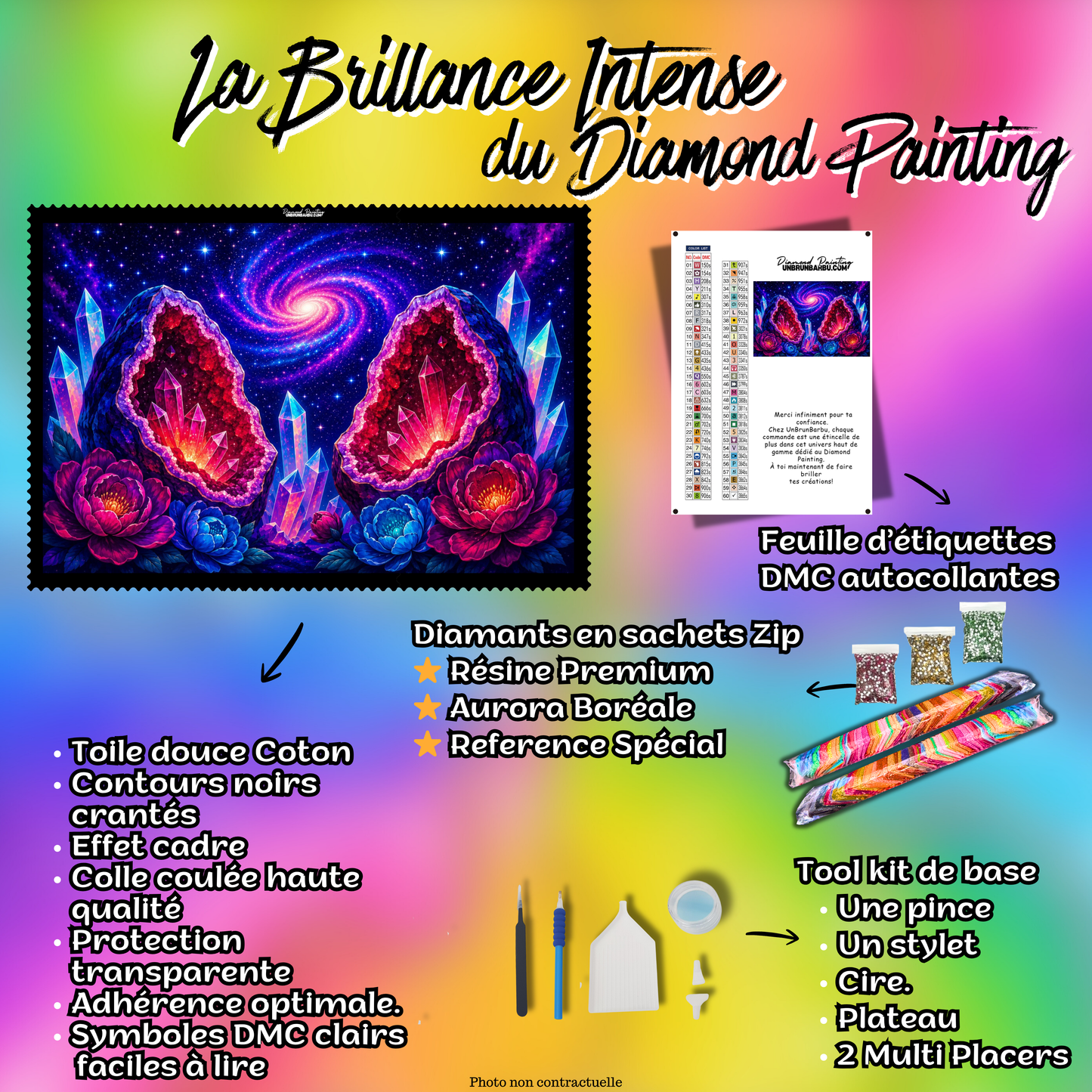 diamond painting legende des geodes eternelles 120x90 cm kit complet