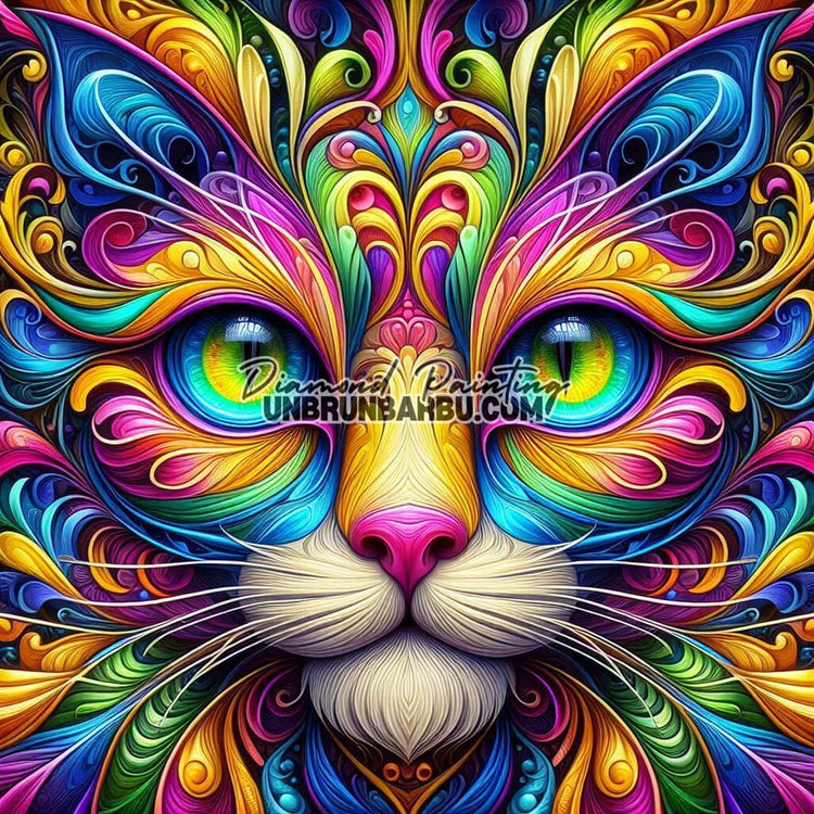 Diamond Painting - Les Murmures du Chat Énigmatique (80cm x 80cm) - UnBrunBarbu