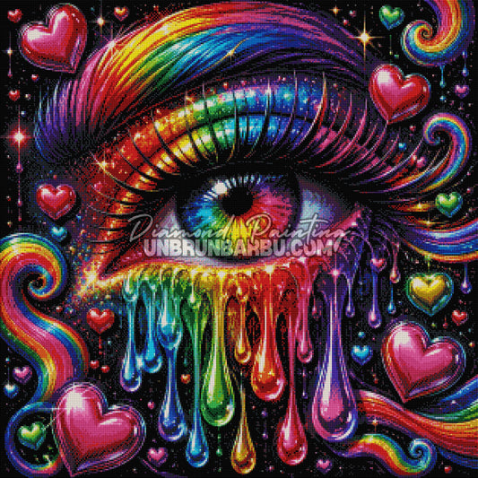 diamond painting oeil des emotions 80x80 rendu diamante detaille effet peinture coloree