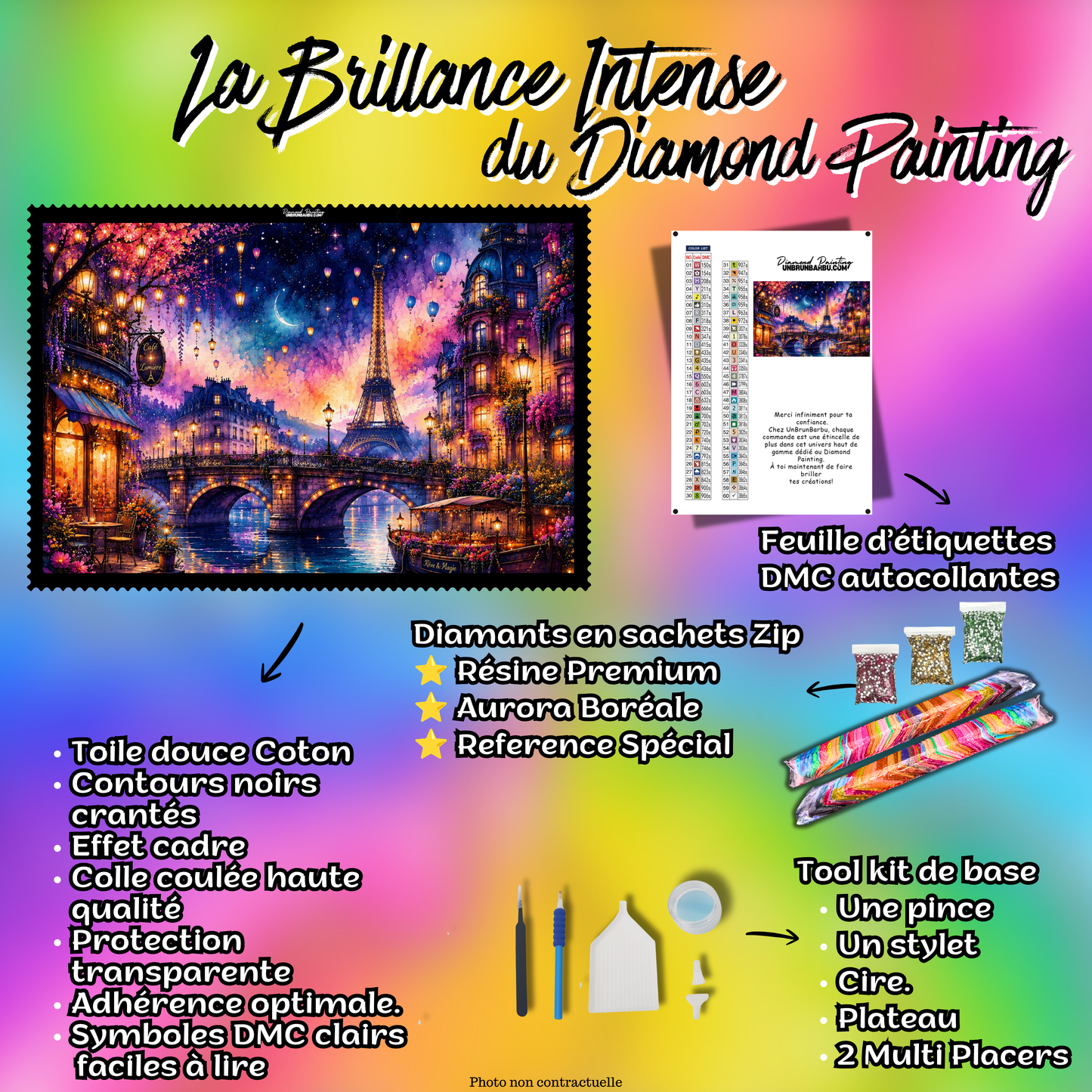 kit diamond painting paris ville des lumieres 120x95 complet