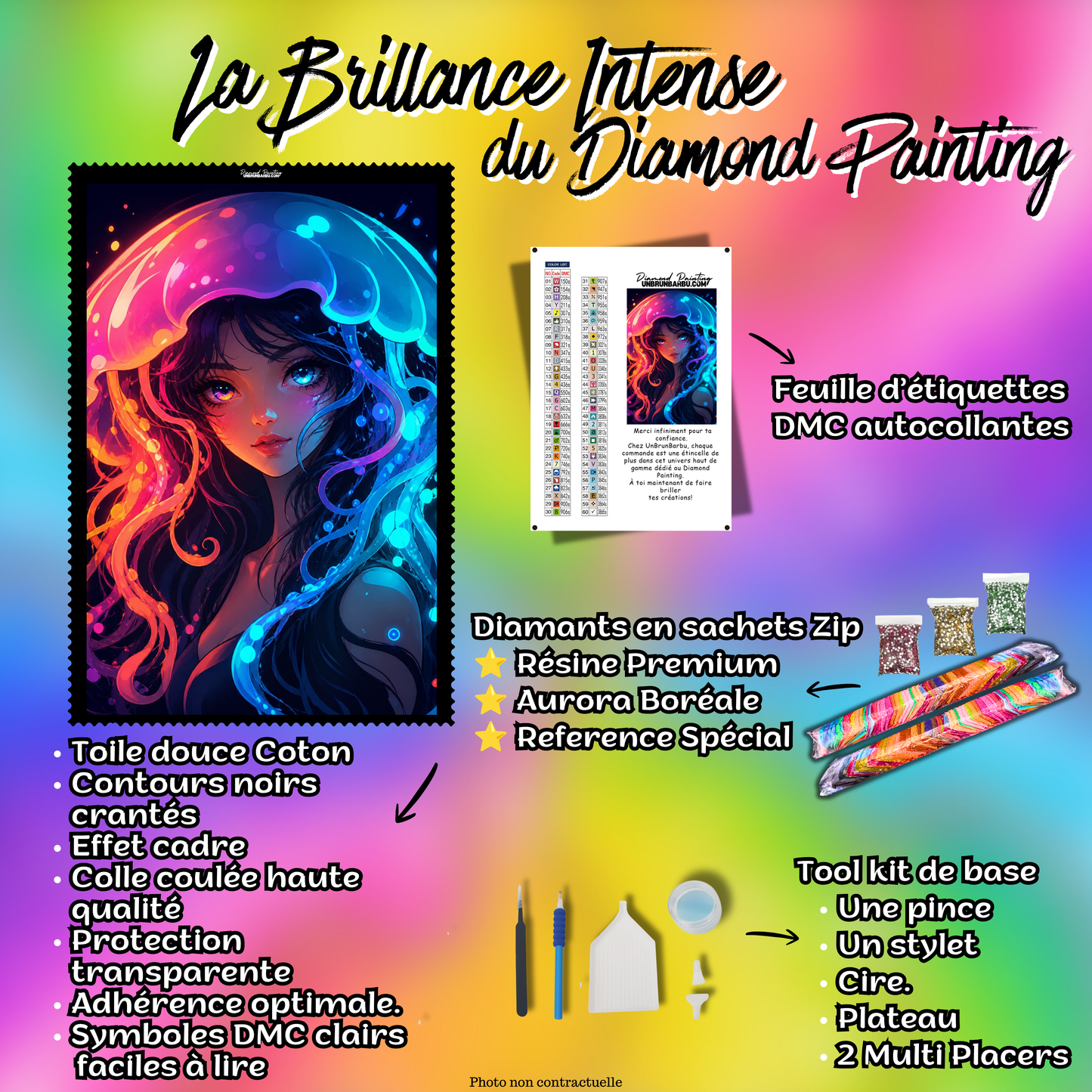kit diamond painting reine des profondeurs couronne meduse 80x100 cm complet