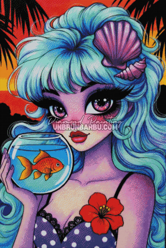 diamond painting sirene aloha rendu diamante 70x105