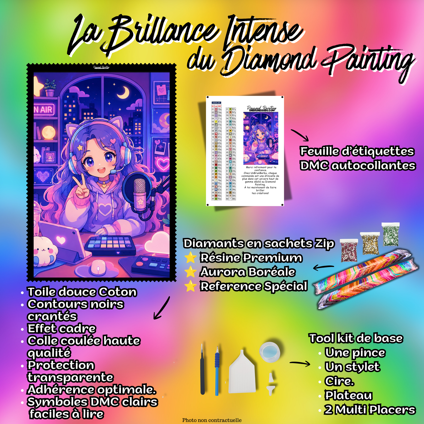 kit diamond painting streaming sous les etoiles 80x100 complet
