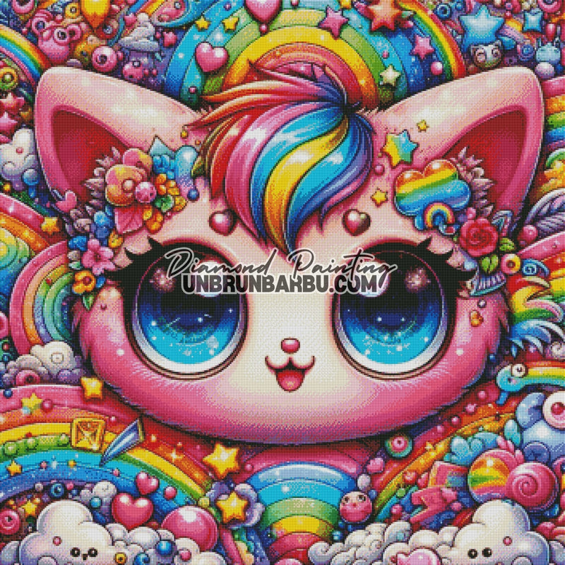 Diamond Painting - Voyage Fantastique du Chat Kawaii (90cm x 90cm) - UnBrunBarbu
