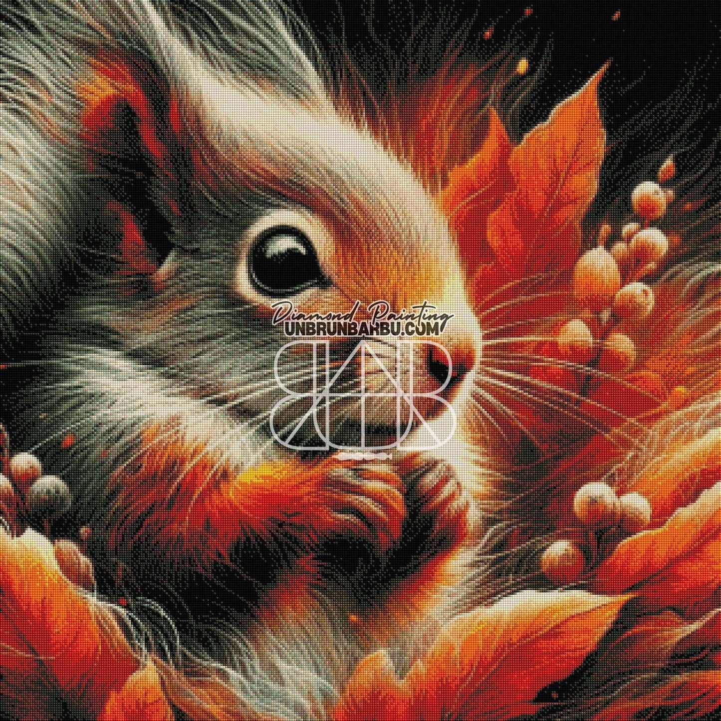 Écureuil d'Automne (80cm x 80cm) - UnBrunBarbu