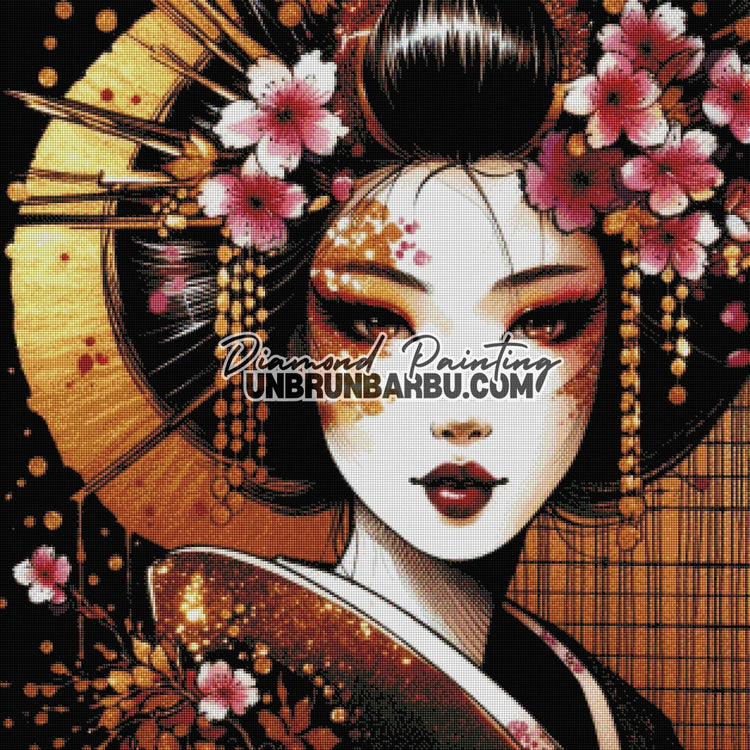 Élégance de la Geisha (80cm x 80cm) - UnBrunBarbu