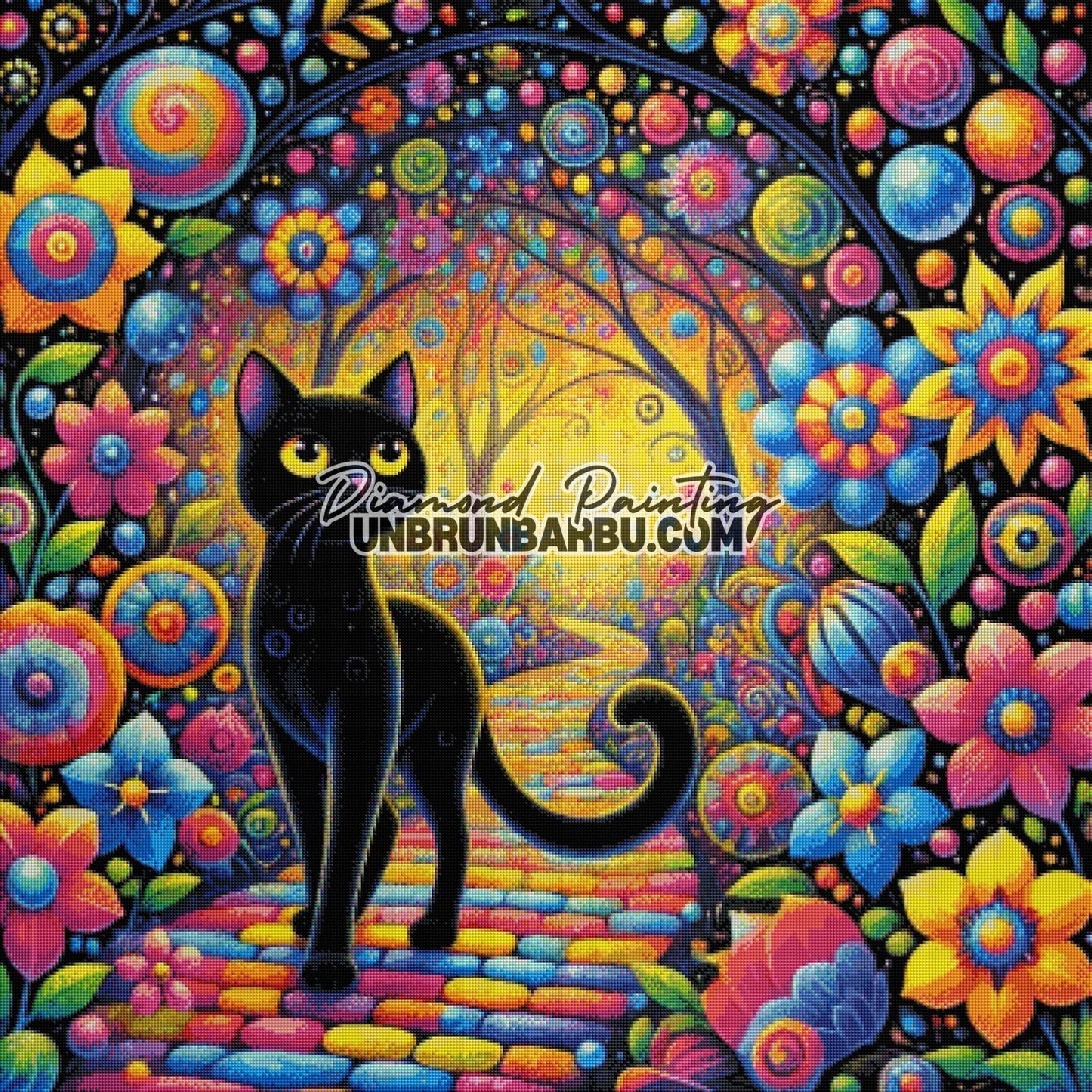 Énigme du Chemin Multicolore (90cm x 90cm) - UnBrunBarbu