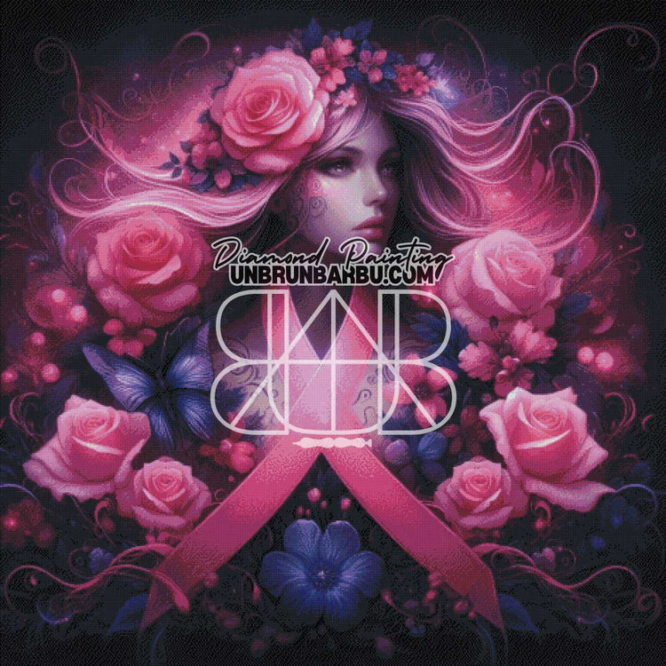 Espoir Rose d'Octobre (120cm x 120cm) - UnBrunBarbu