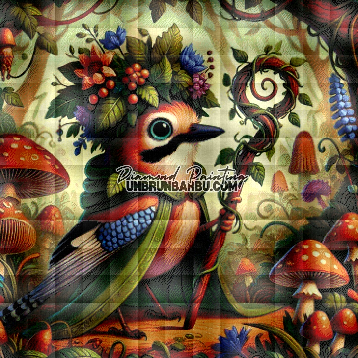 Esprit Végétal en Harmonie (90cm x 90cm) - UnBrunBarbu
