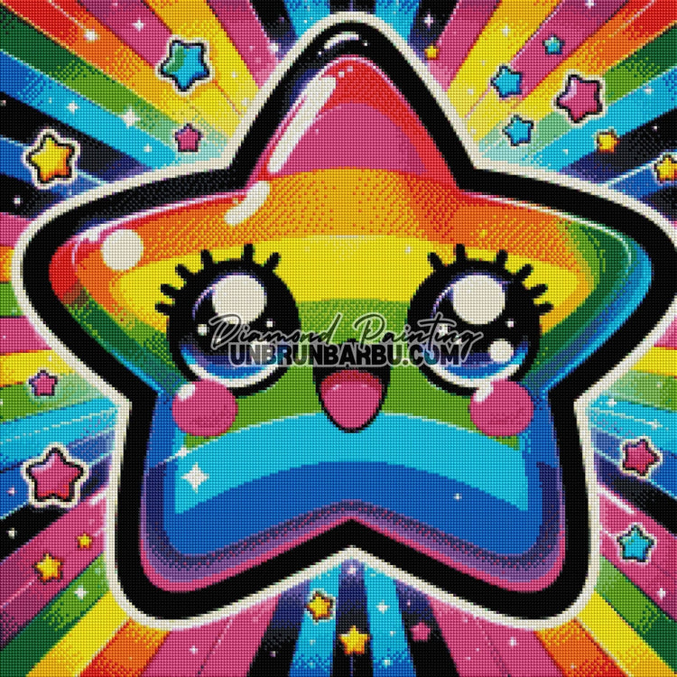 Étoile Arc - en - Ciel Magique (60cm x 60cm) - UnBrunBarbu