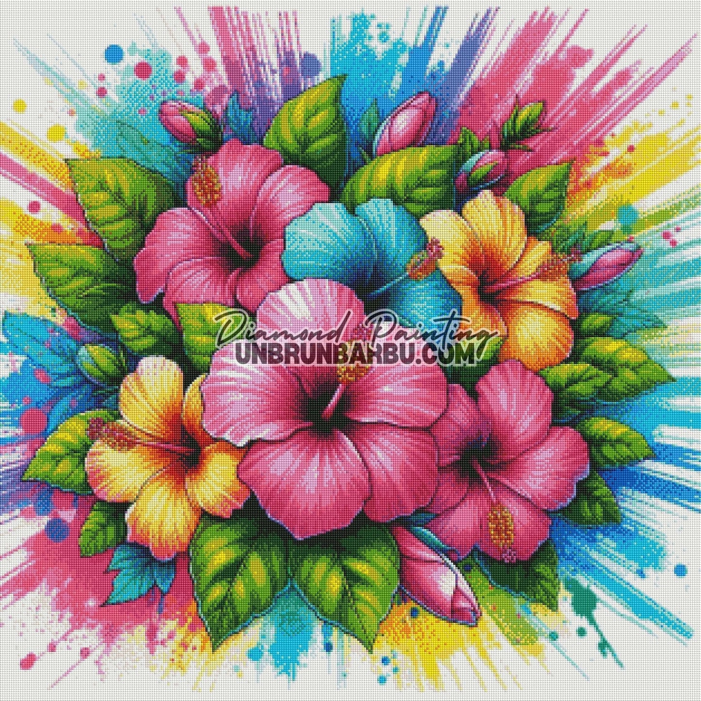 Explosion de Couleurs Tropicales (80cm x 80cm) - UnBrunBarbu