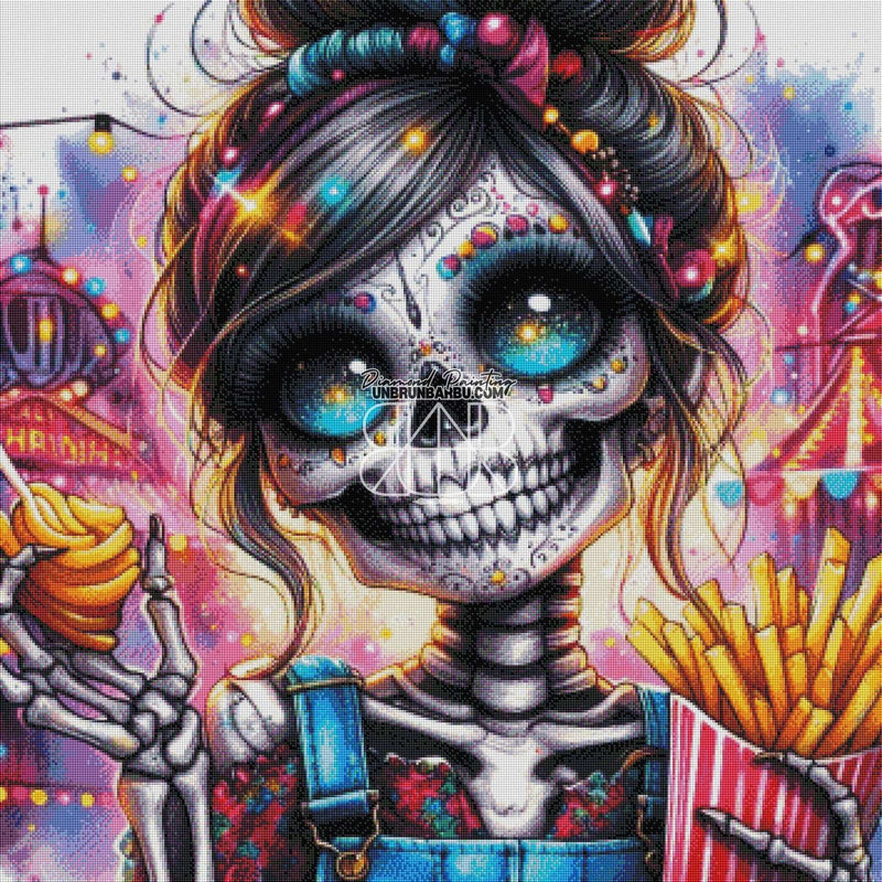 Fête Foraine Macabre (90cm x 90cm) - UnBrunBarbu