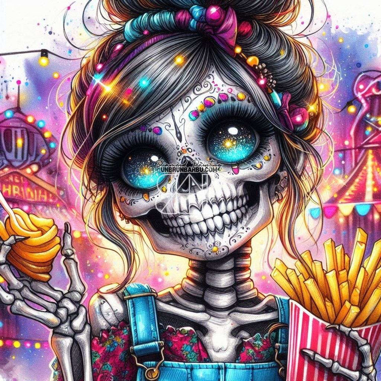 Fête Foraine Macabre (90cm x 90cm) - UnBrunBarbu