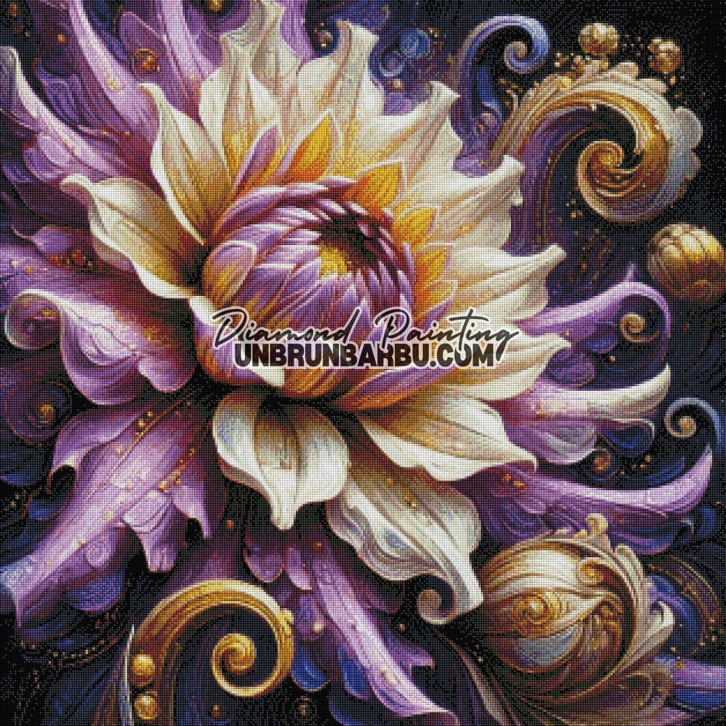 Fleur Enchantée des Rêves Éthérés (80cm x 80cm) - UnBrunBarbu