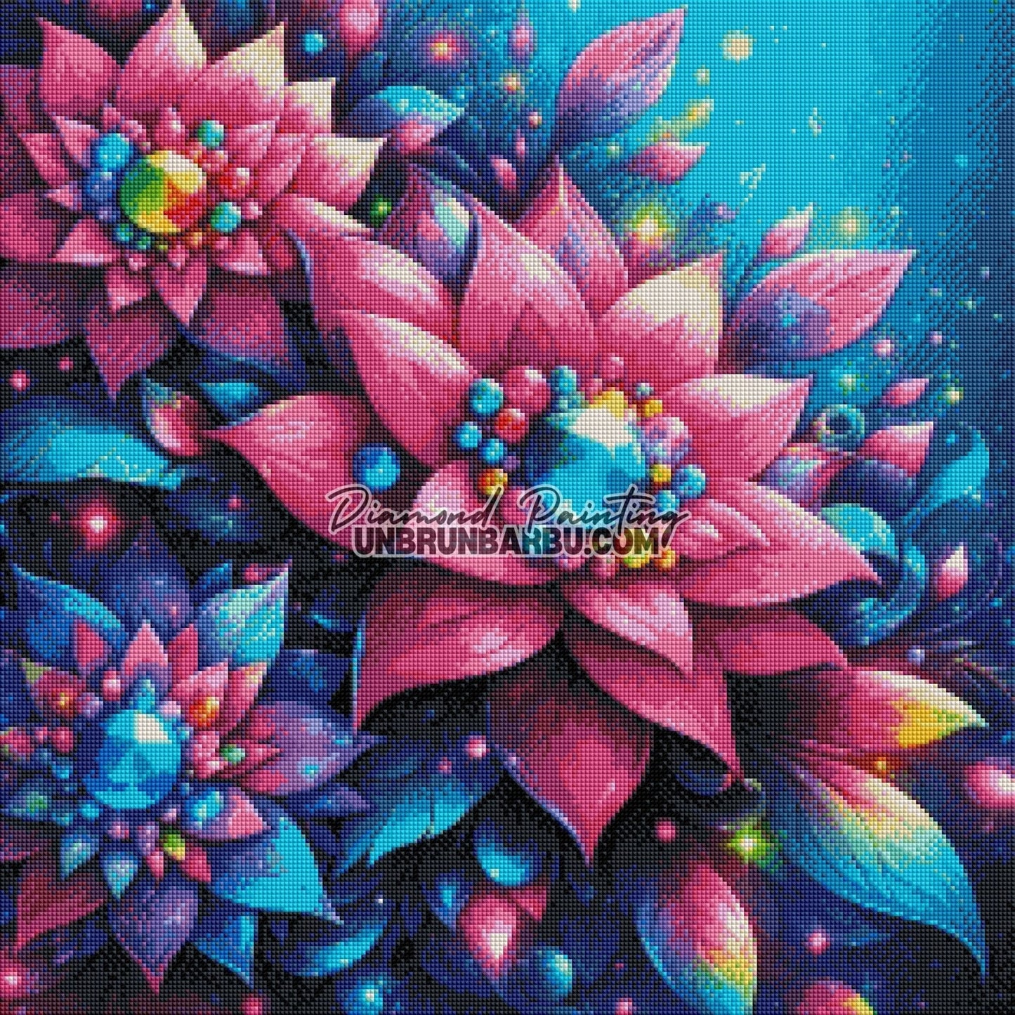 Fleurs de Cristal Éternel (60cm x 60cm) - UnBrunBarbu