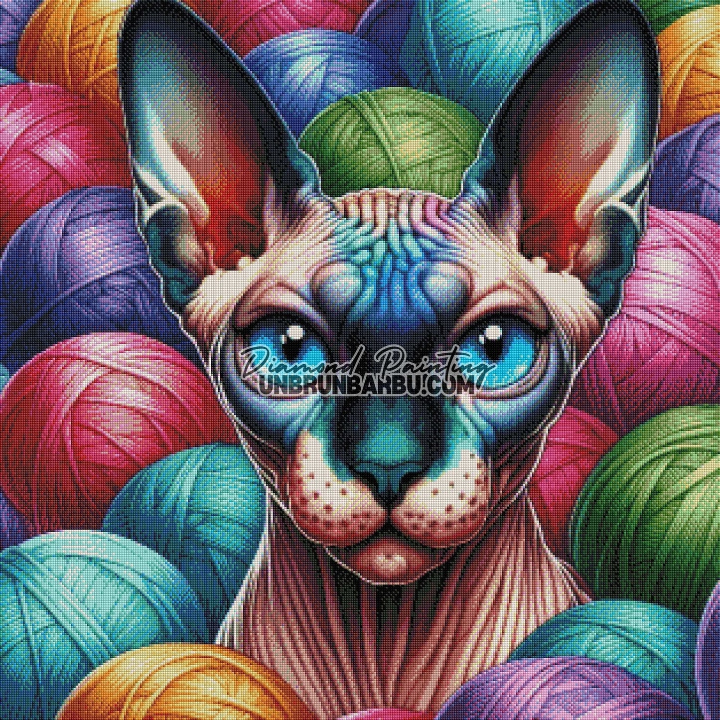 Gardien des Fils Colorés (80cm x 80cm) - UnBrunBarbu