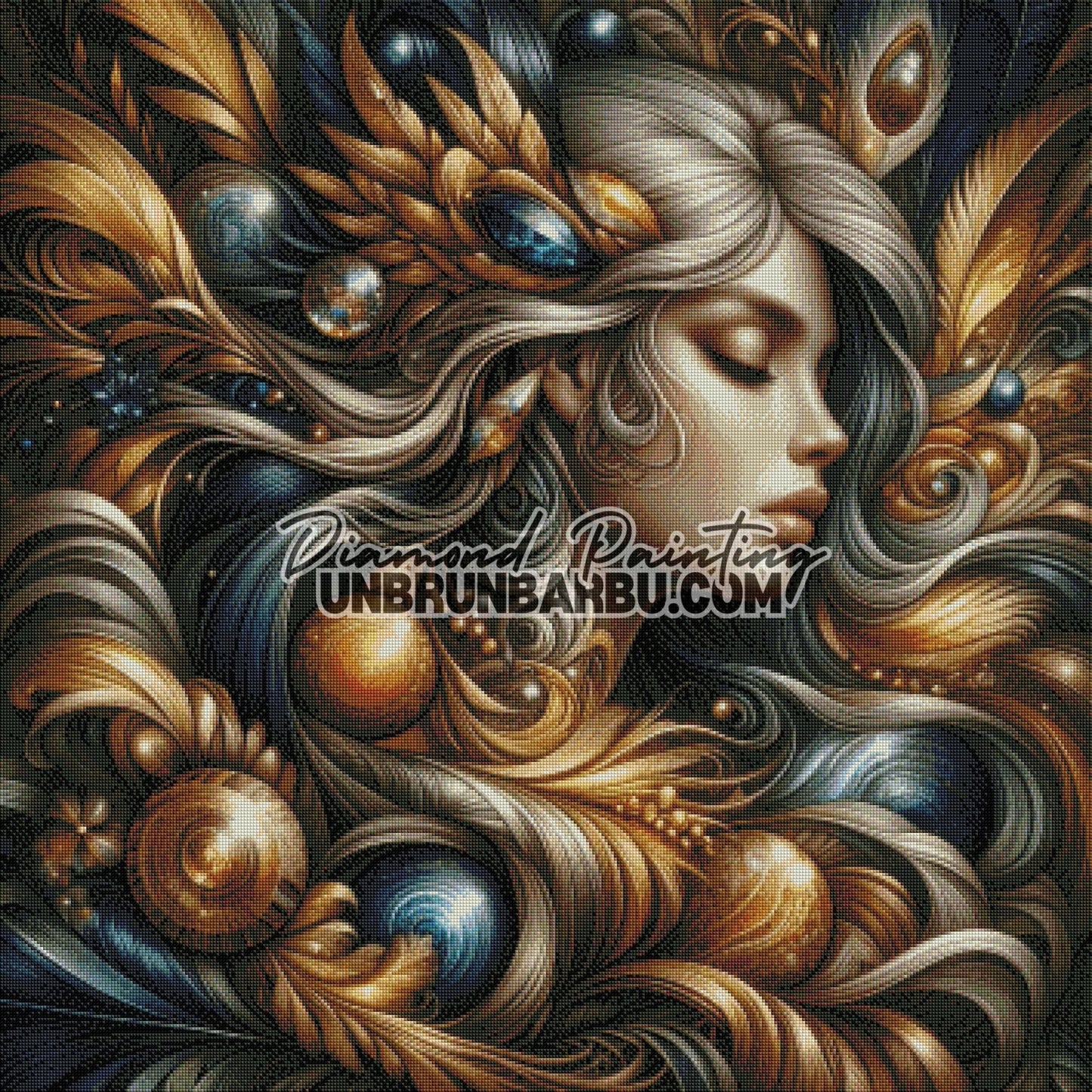 Gardienne des Étoiles d’Or (90cm x 90cm) - UnBrunBarbu