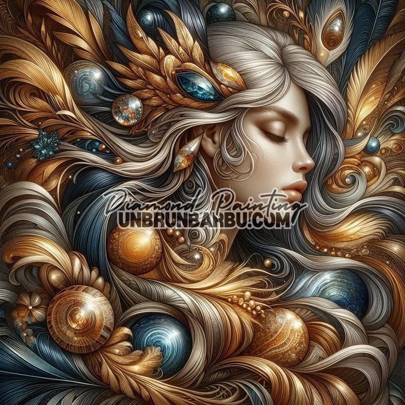 Gardienne des Étoiles d’Or (90cm x 90cm) - UnBrunBarbu