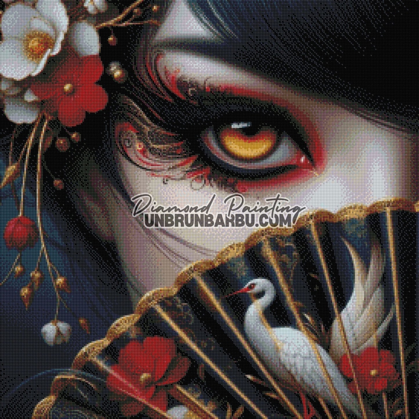 Geisha au Regard d’Or (70cm x 70cm) - UnBrunBarbu