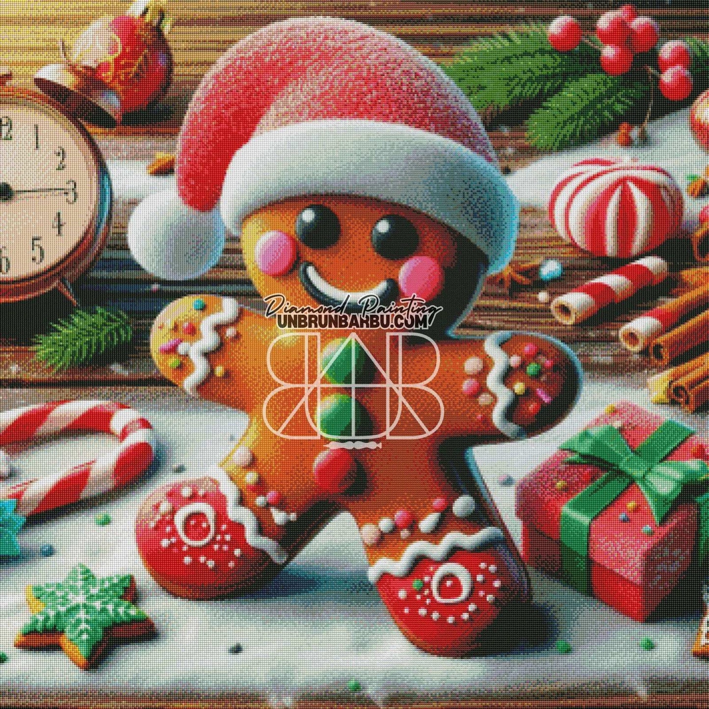 Gourmandises de Noël (90cm x 90cm) - UnBrunBarbu