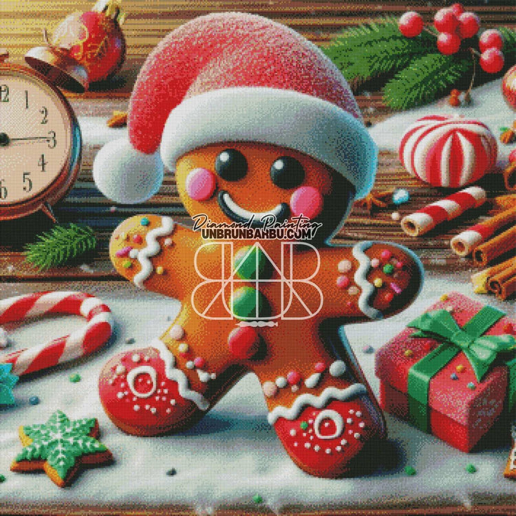 Gourmandises de Noël (90cm x 90cm) - UnBrunBarbu