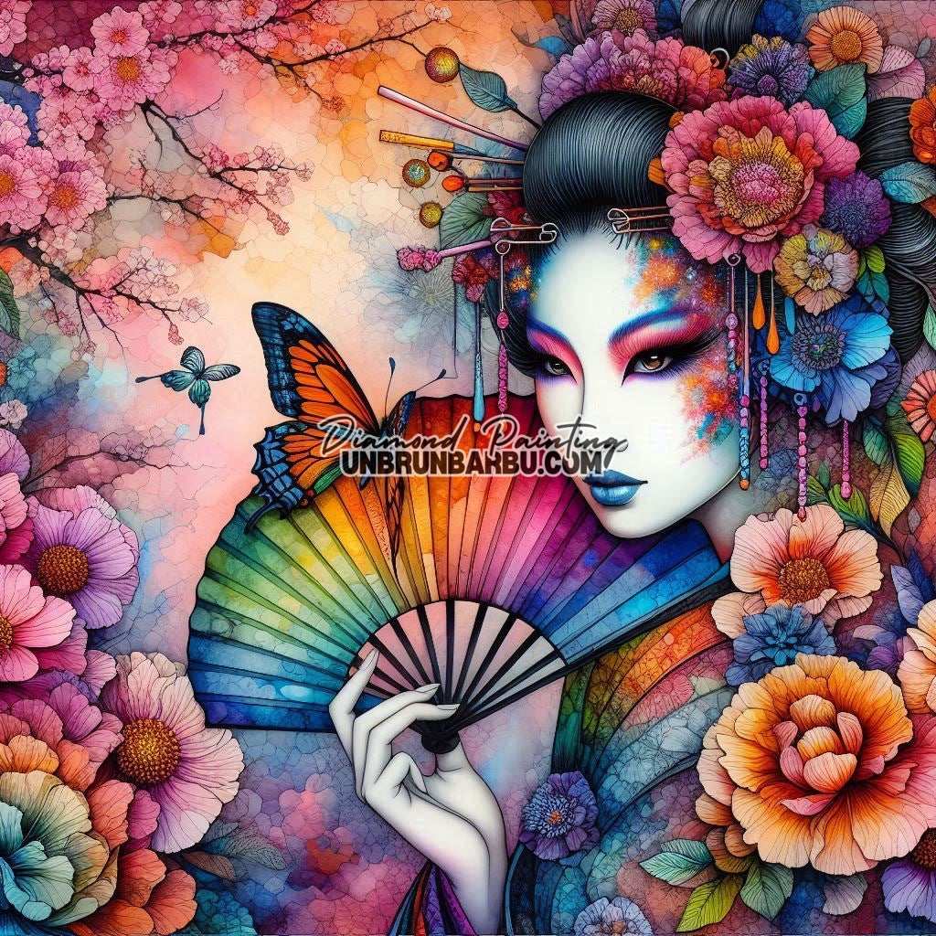 Harmonie Éphémère sous les Cerisiers (90cm x 90cm) - UnBrunBarbu