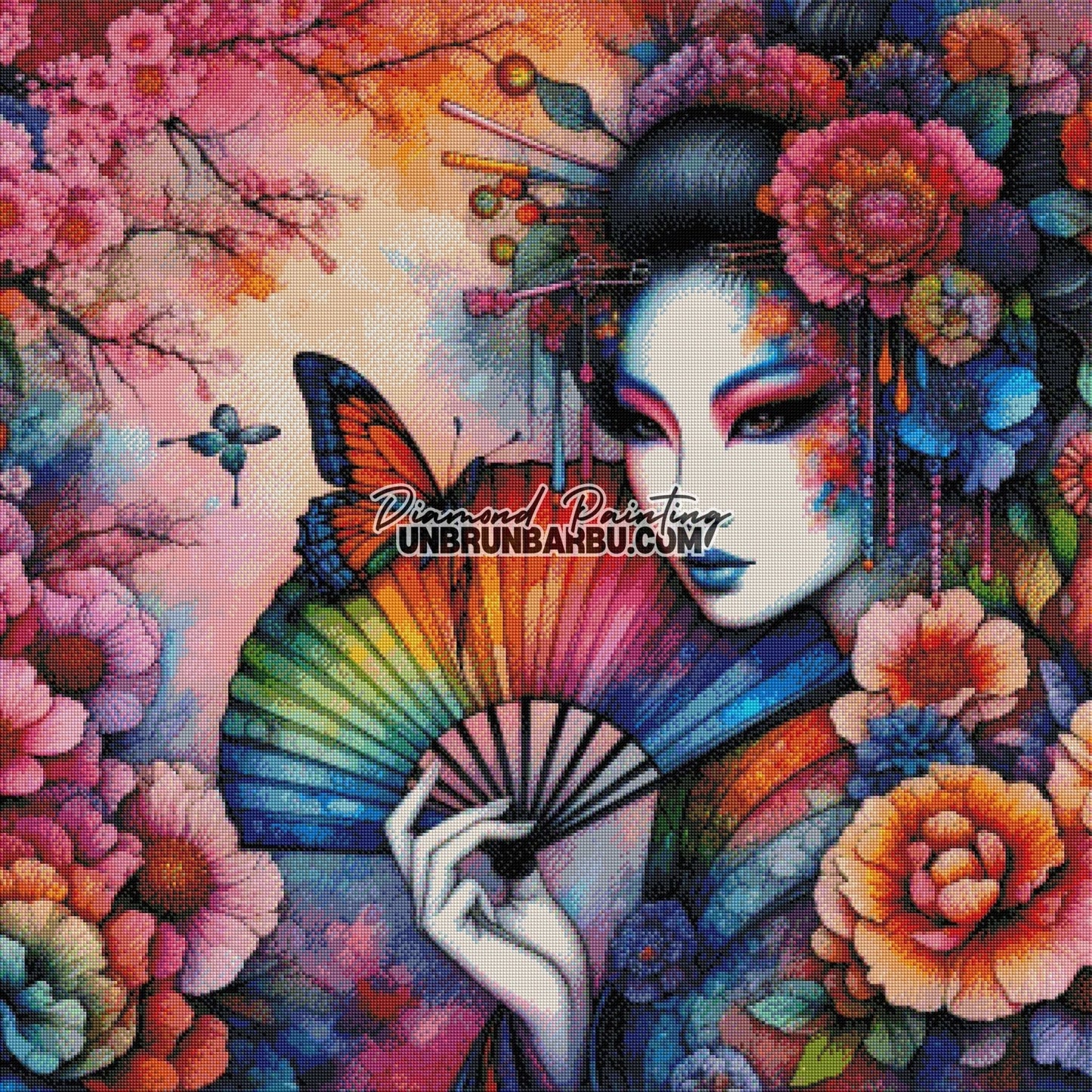 Harmonie Éphémère sous les Cerisiers (90cm x 90cm) - UnBrunBarbu