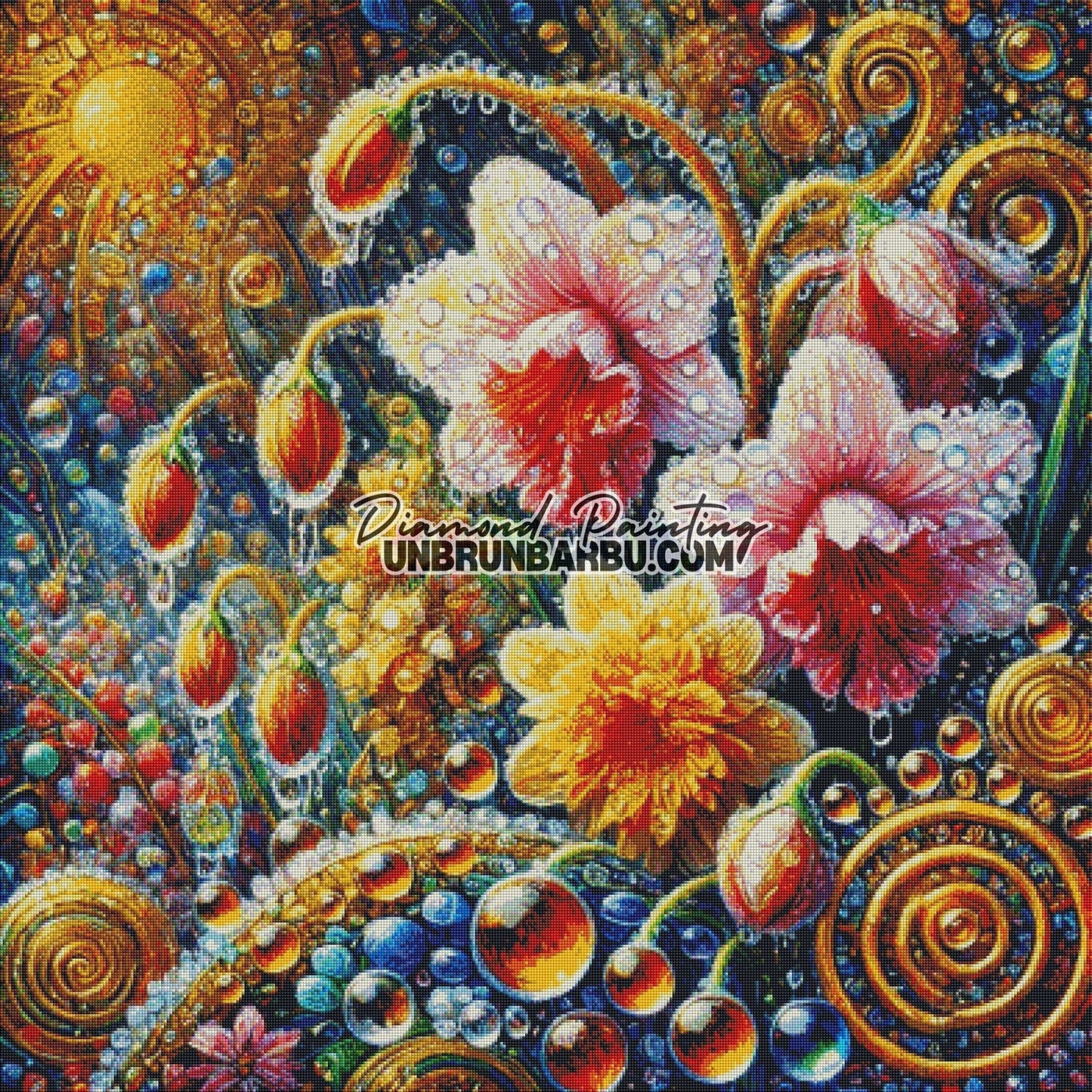Jardin Caché des Échos de Lumière (100cm x 100cm) - UnBrunBarbu