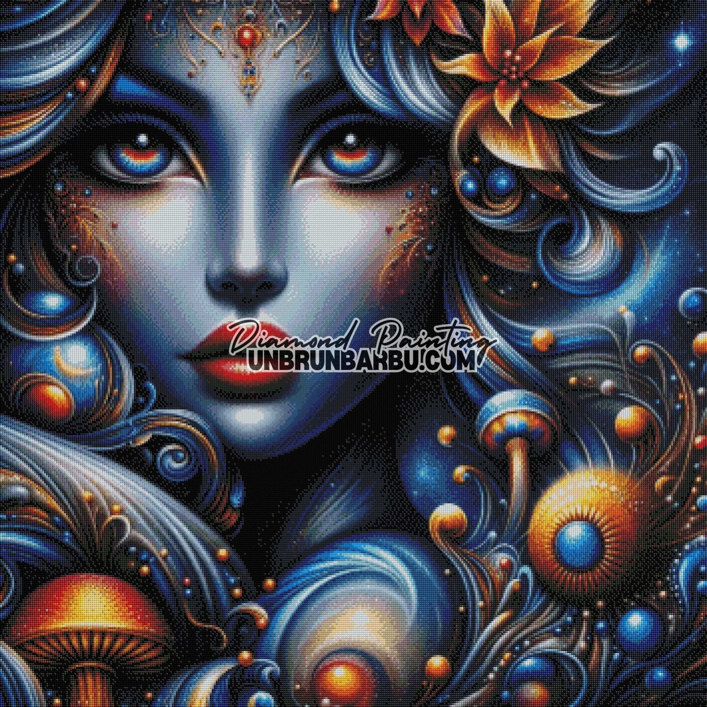 Jardin Cosmique des Rêves Étoilés (90cm x 90cm) - UnBrunBarbu