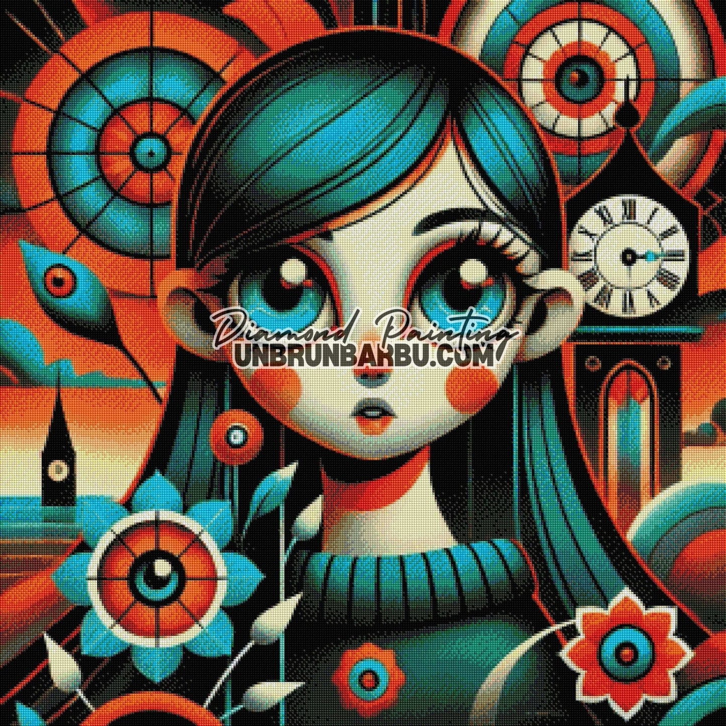 Jardin des Temps Mystiques (80cm x 80cm) - UnBrunBarbu