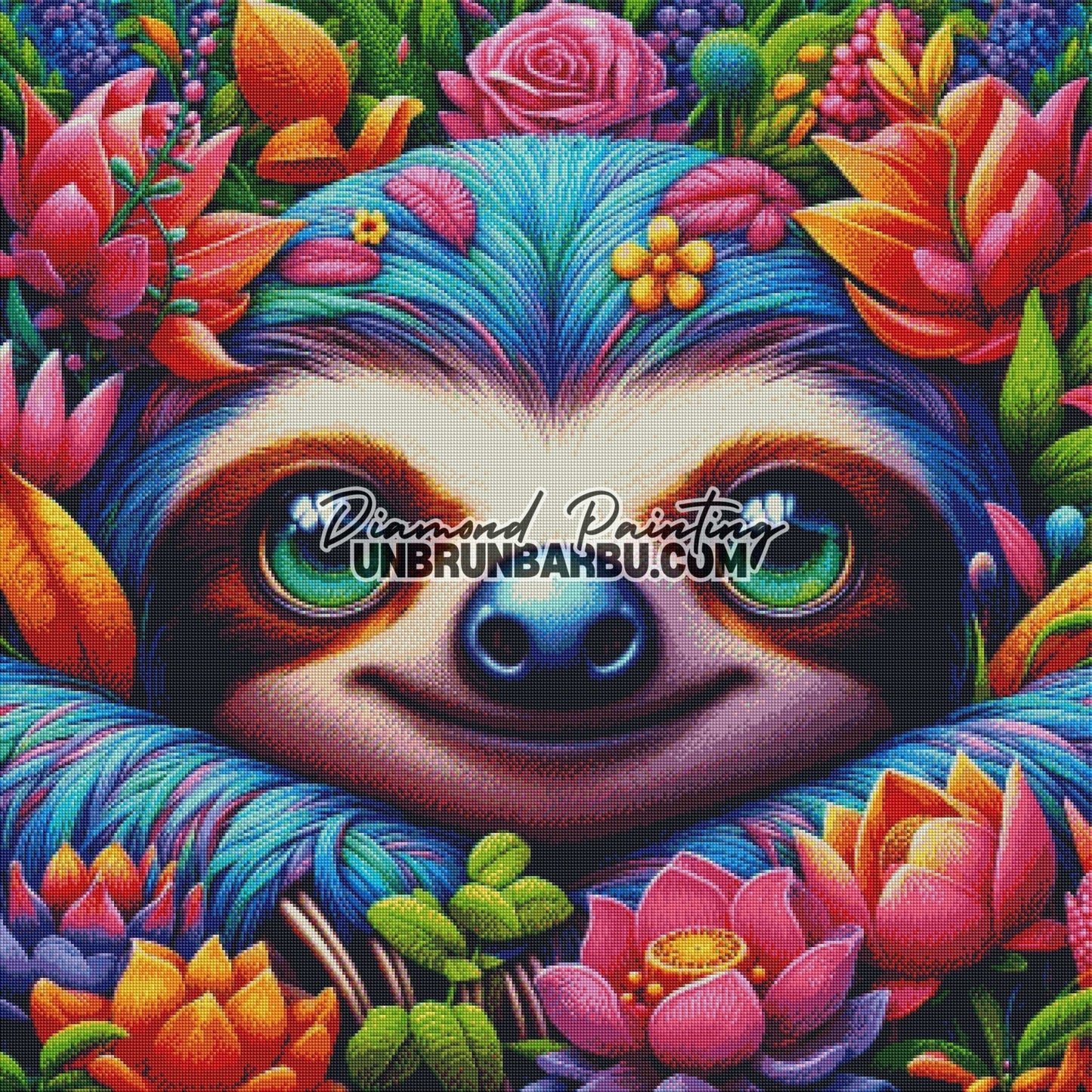 Jardin Secret du Paresseux (90cm x 90cm) - UnBrunBarbu