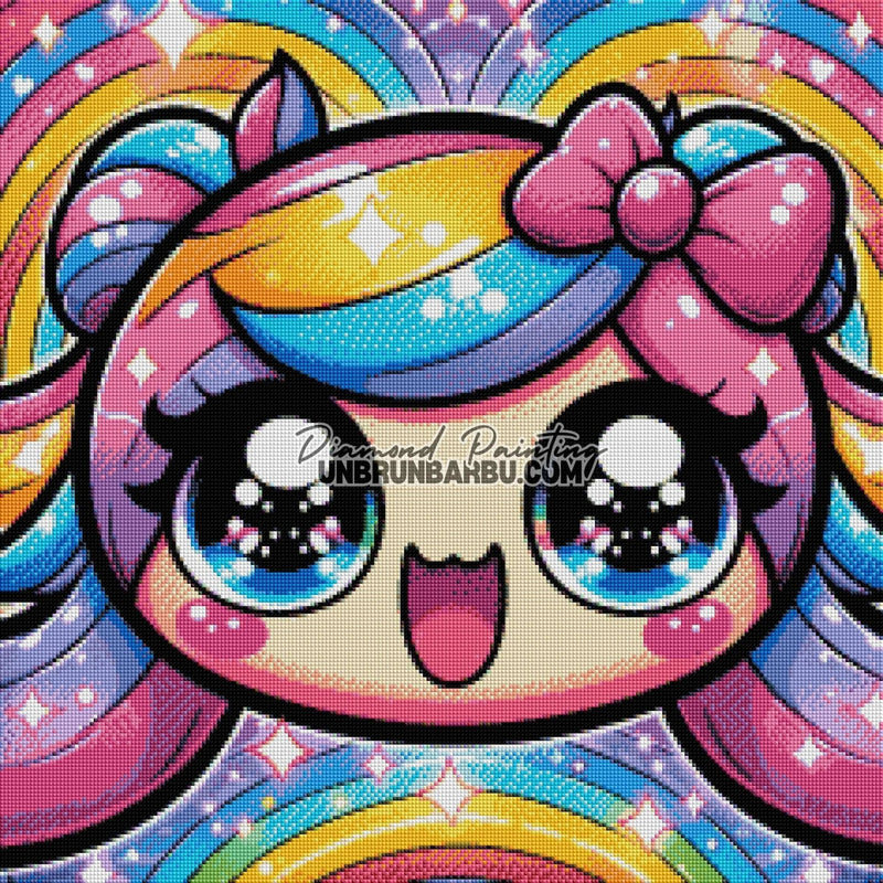 Kawaii, Messagère des Rêves (60cm x 60cm) - UnBrunBarbu