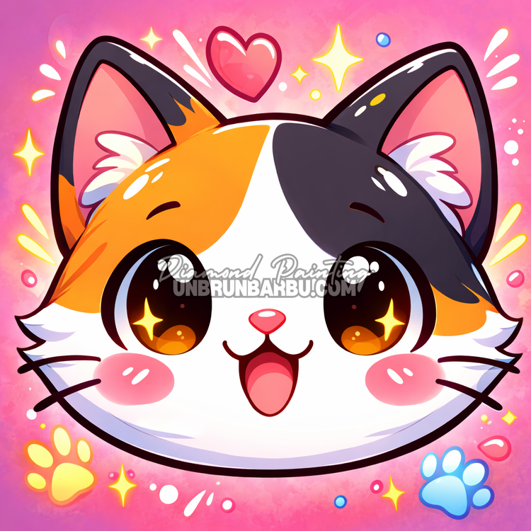 Illustration de la toile 1 du kit Diamond Painting Chats 6 toiles