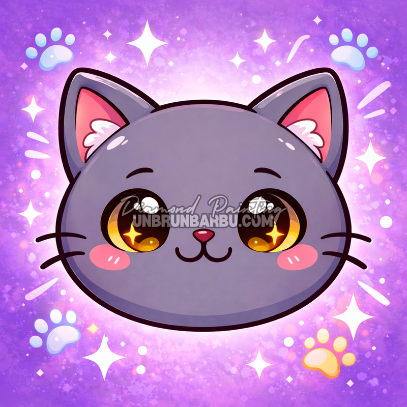 Illustration de la toile 3 du kit Diamond Painting Chats 6 toiles