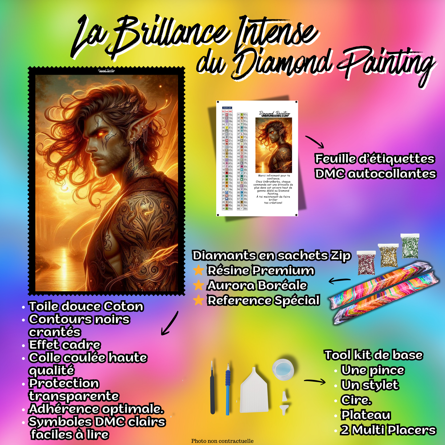 kit diamond painting elfe accessoires inclus