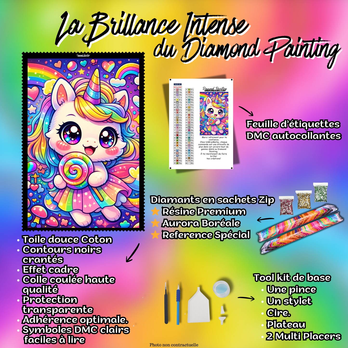 contenu kit diamond painting accessoires diamond painting