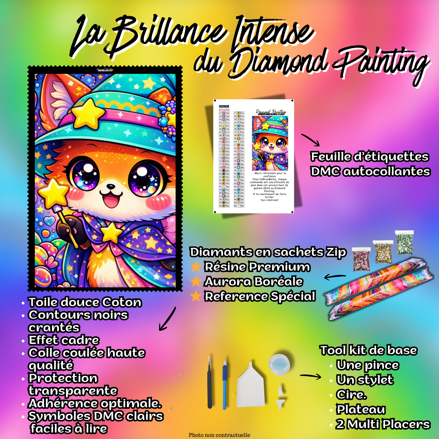 contenu kit diamond painting accessoires diamond painting