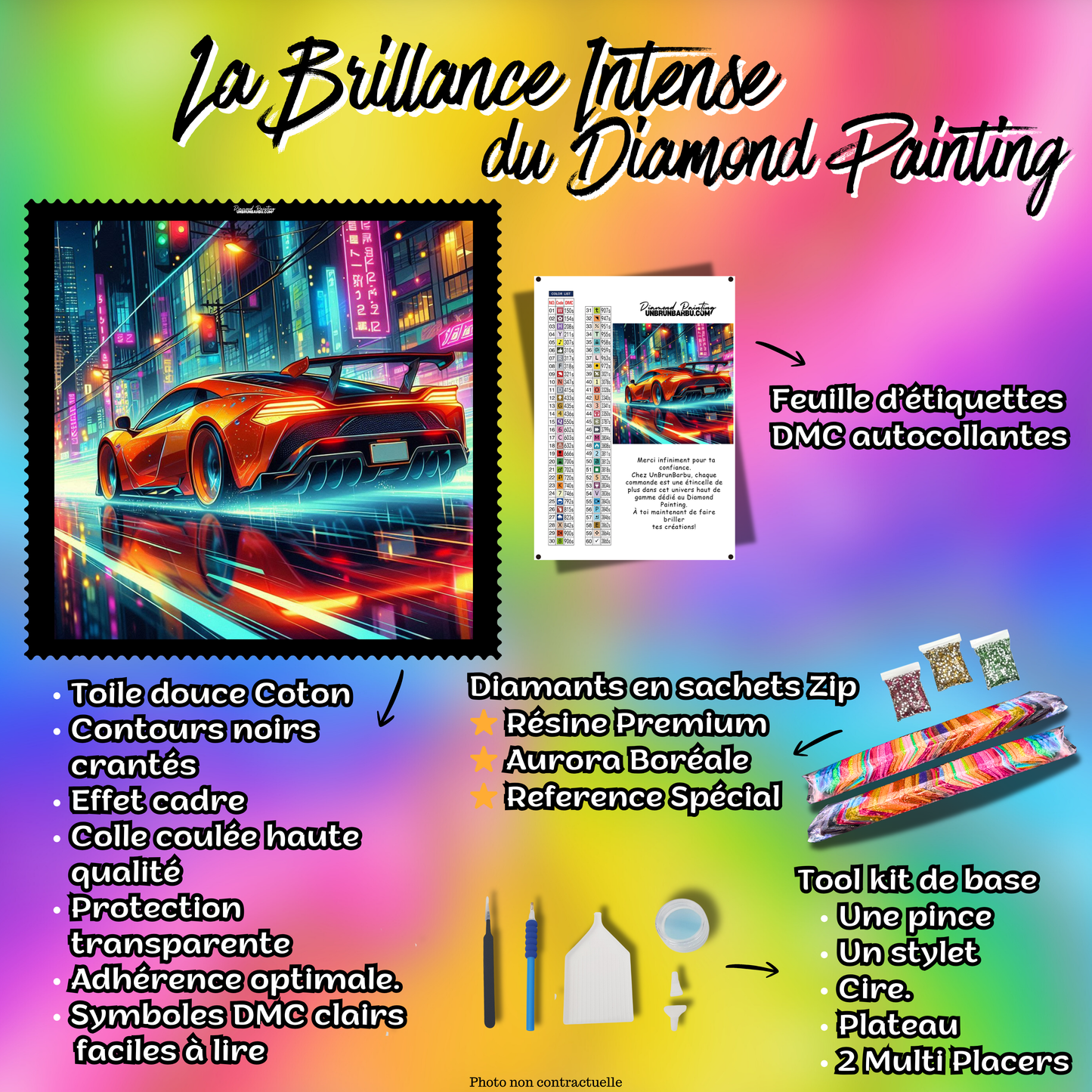 kit diamond painting voiture accessoires inclus