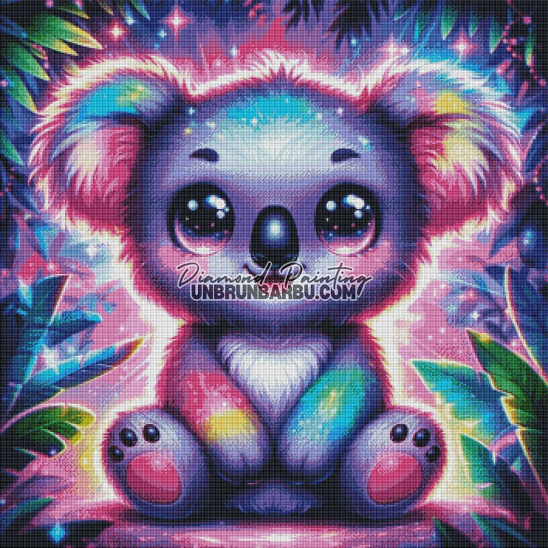 Koala Magique des Couleurs Arc - en - Ciel (90cm x 90cm) - UnBrunBarbu