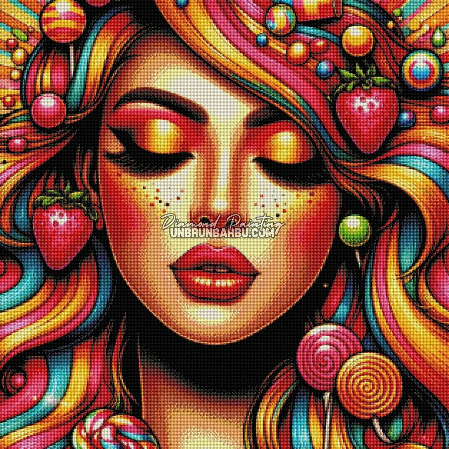 La Déesse des Douceurs Éternelles (80cm x 80cm) - UnBrunBarbu